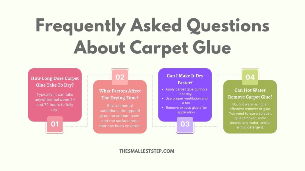 carpet glue, how long does carpet glue take to dry, information on carpet glue